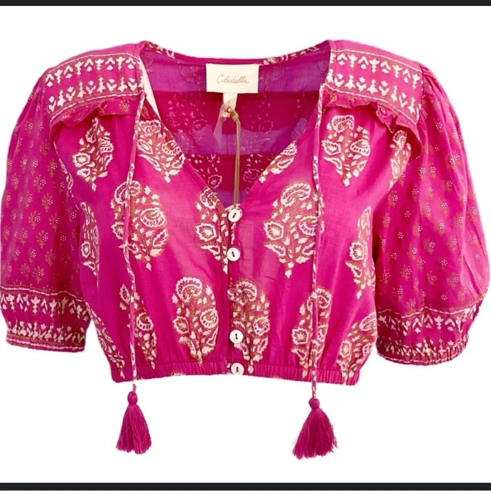 NEW Clebella Lilo Top, Mix Block Print, Size Small, sold out online !